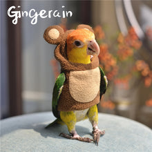 Load image into Gallery viewer, Gingerain Bird clothes Parrot clothes Bear original hand-made custom bird clothes Hooded Sweater Bear