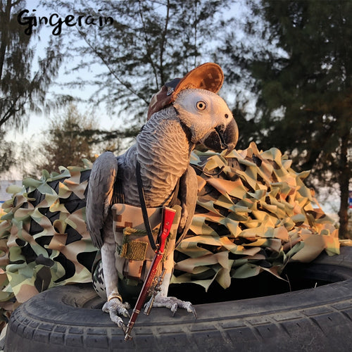 Gingerain Bird clothes Parrot diaper Green bulletproof vest original hand-made custom bird diaper Green bulletproof vest
