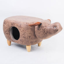 Load image into Gallery viewer, Pet nest kennel cat house semi closed solid wood foot board PU skin pet supplies kitten house adults can sit cat home goods
