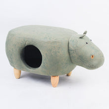 Load image into Gallery viewer, Pet nest kennel cat house semi closed solid wood foot board PU skin pet supplies kitten house adults can sit cat home goods