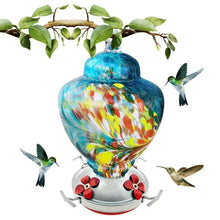 Load image into Gallery viewer, Bird Water Feeder Bottle Hanging Hummingbird Feeder Garden Outdoor Painted Flower Iron Hook Bird Automatic Feeder Water Feeder