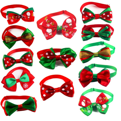 60 PCS Adjustable Pet Dog Cat Bow Ties Pet Toys Accessories Grooming Bowknot Collar Pet Dog Accessories Christmas Party Sullpies