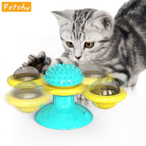 Petshy Puzzle Interactive Pet Cat Toys Teasing Funny Cats Intelligence Training Toy Pet Kitten Cat Massager Scratching Rubbing