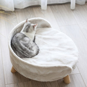 Winter Warm Soft Comfortable Cat Nest Cute Velvet Kitten Cushion Puppy Cozy Sleeping Medium Dog Bed Stylish Supplies Pet Bed